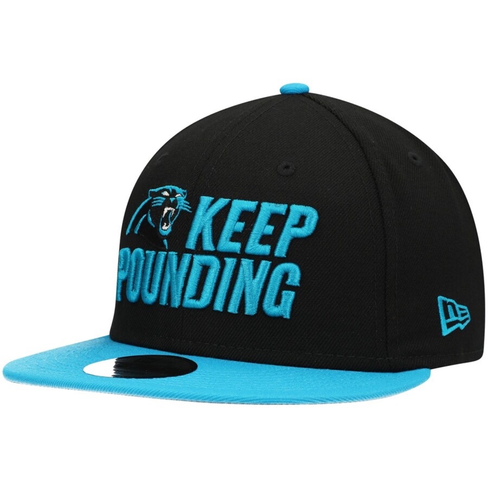 NEW! Men's New Era Black Carolina Panthers Keep Pounding 9FIFTY‎ Fitted 6 7/8
